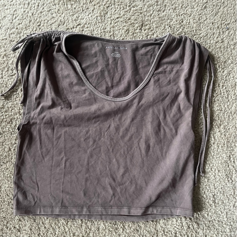 American Eagle Outfitters Gray Sleeveless Crop Tank